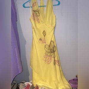 Yellow halter dress from BCBGMAXAZRIA